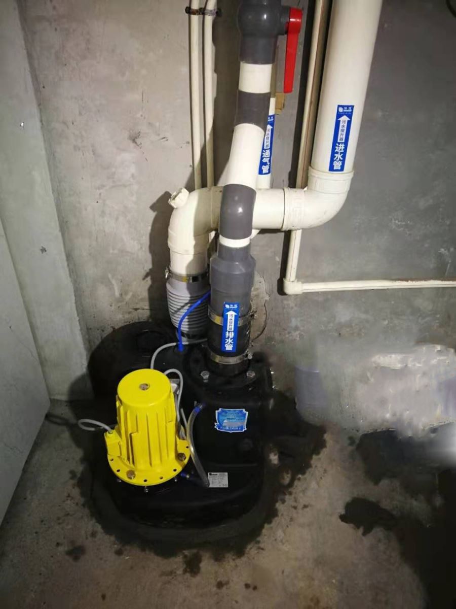 杭州潮闻天下地下室污水提升器安装案例